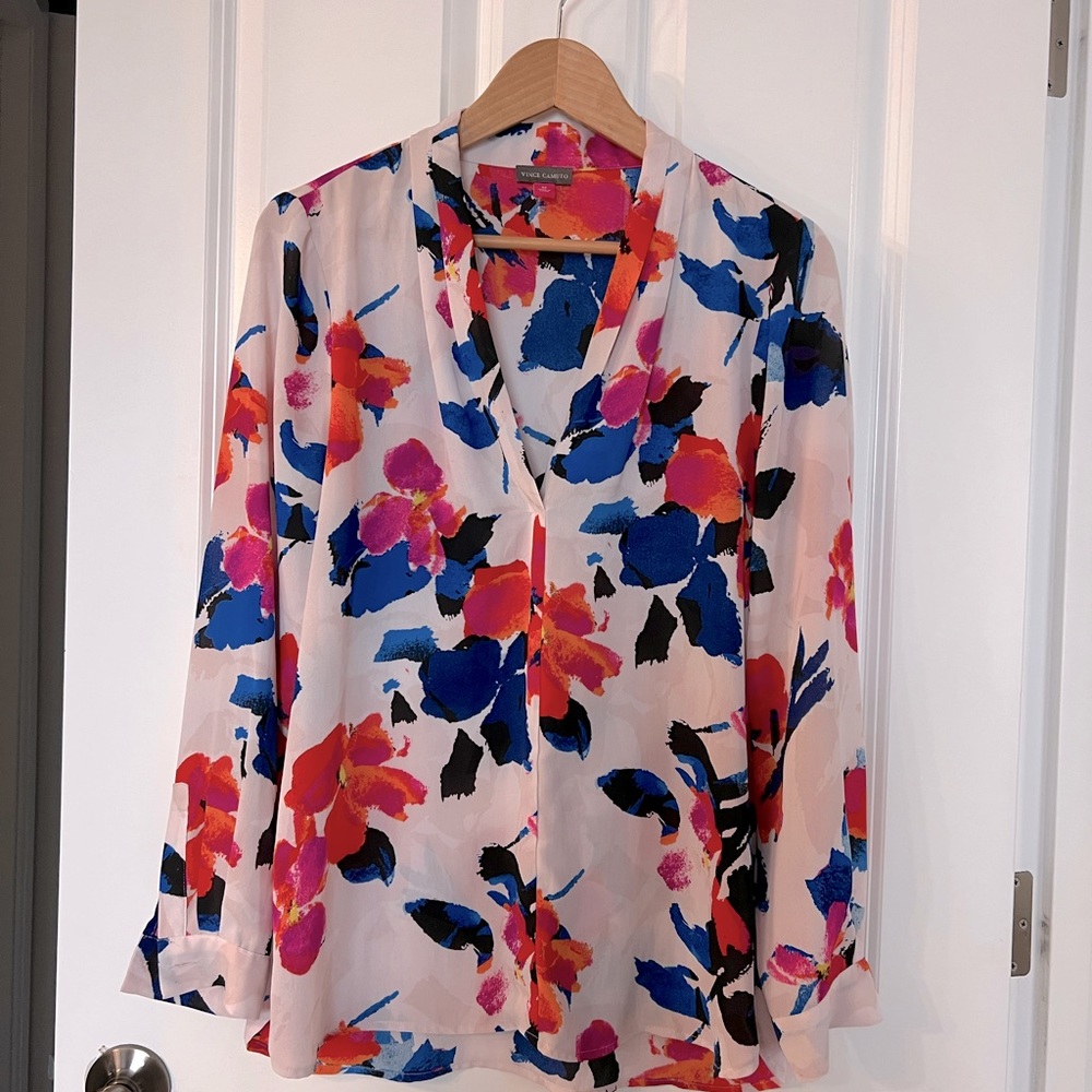 Vince Camuto; floral blouse size medium.